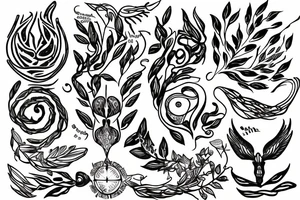 Aries symbol that wraps olive branch tattoo idea