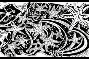 on the lower back of my back,  3 starfish along the spine tattoo idea