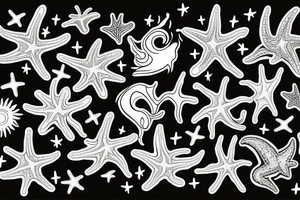 on the lower back of my back,  3 starfish along the spine tattoo idea