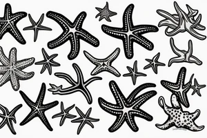 on the lower back of my back,  3 starfish along the spine tattoo idea