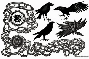 raven in chains tattoo idea