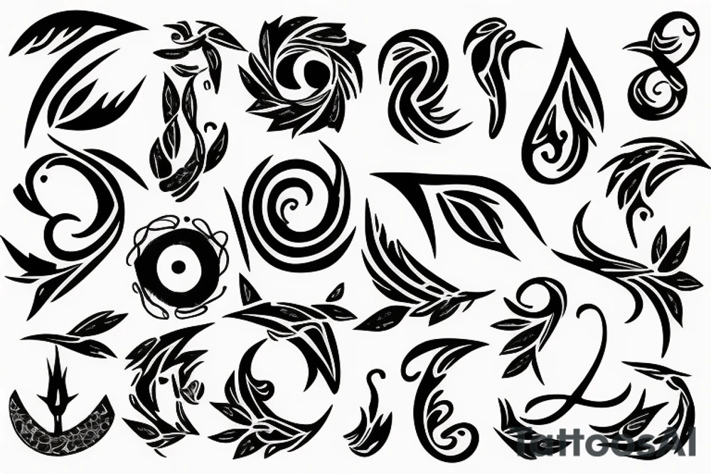 Aries symbol that wraps olive branch tattoo idea