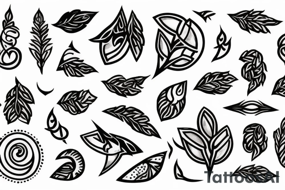 Aries symbol that wraps olive branch tattoo idea