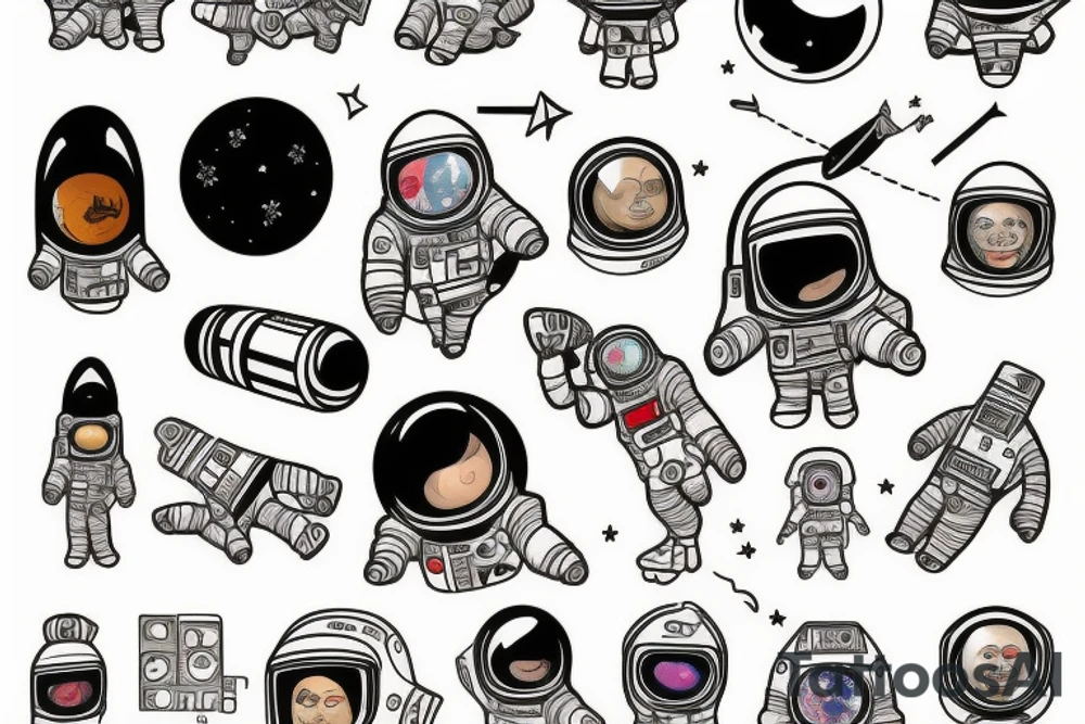 Astronaut in space tattoo idea