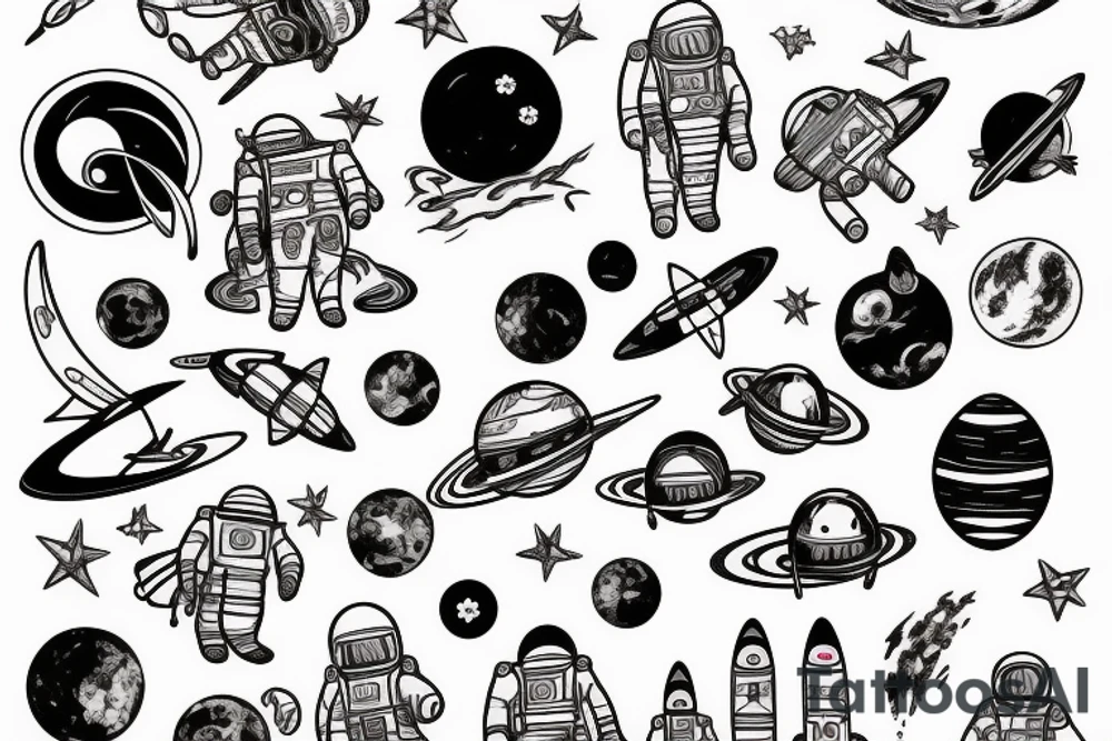 Astronaut in space tattoo idea