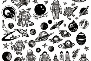 Astronaut in space tattoo idea