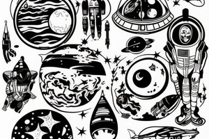 Astronaut in space tattoo idea
