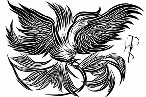 Beautiful Phoenix bird reburn from flam tattoo idea