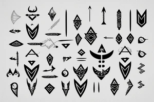 Viking arrow with a semicolon tattoo idea