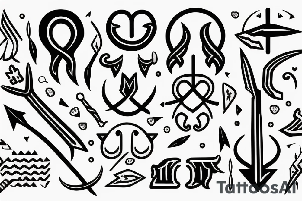 Viking arrow with a semicolon tattoo idea