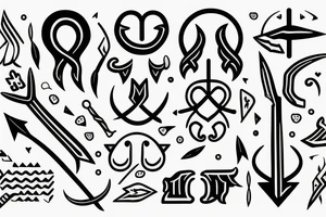 Viking arrow with a semicolon tattoo idea