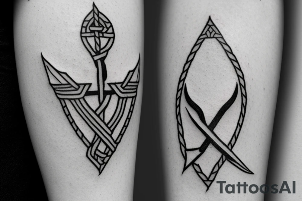Viking arrow with a semicolon tattoo idea