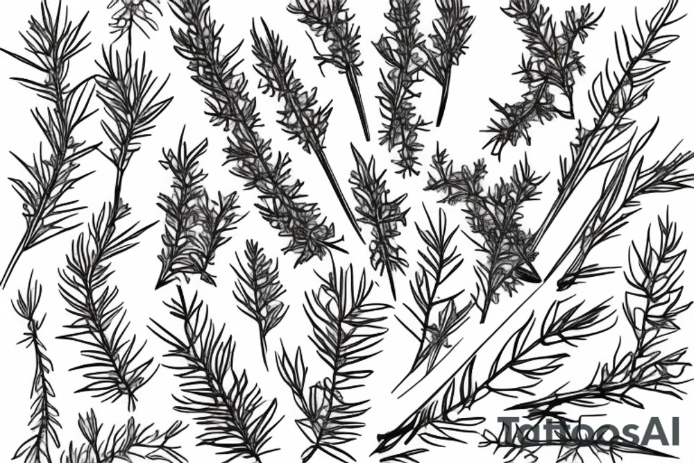 Juniper branches and train tracks. tattoo idea