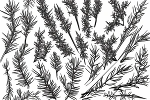 Juniper branches and train tracks. tattoo idea