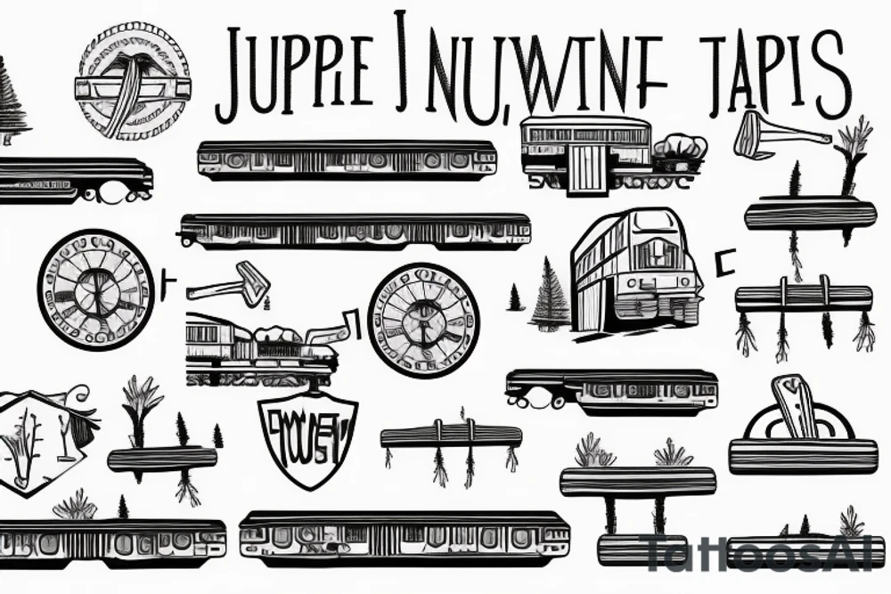 Juniper and train tracks. tattoo idea