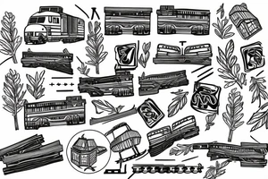 Juniper and train tracks. tattoo idea