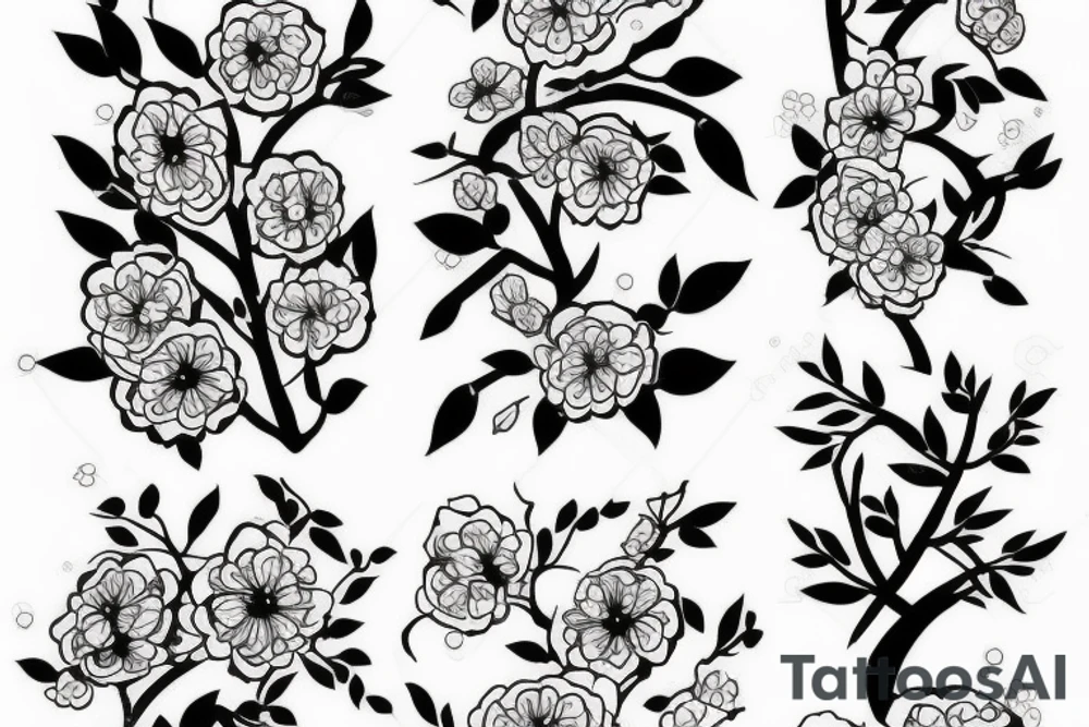 A beautiful flowering tree tattoo idea