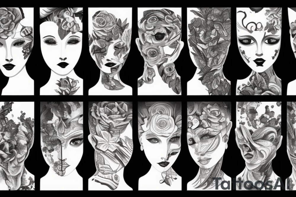 Art abstract woman sculpture white tattoo idea
