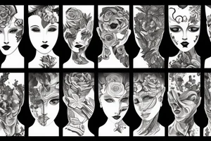 Art abstract woman sculpture white tattoo idea