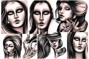 Art abstract woman sculpture white tattoo idea
