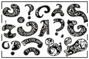 Curiosity killed the cat with question Mark sign tattoo idea