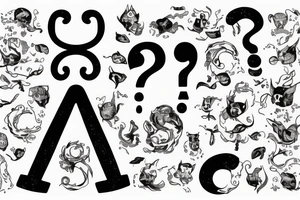 Curiosity killed the cat with question Mark sign tattoo idea