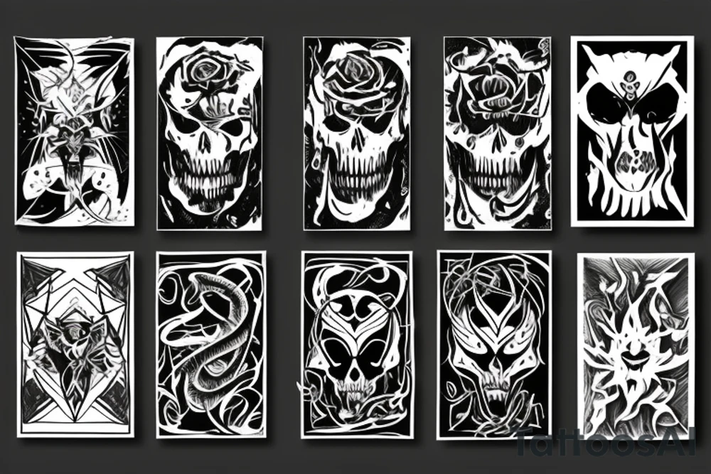 Dark, magic, demons, death tattoo idea