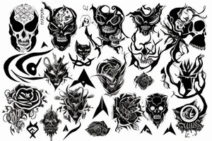 Dark, magic, demons, death tattoo idea