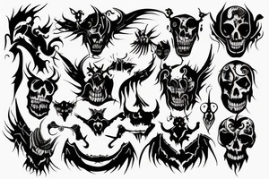 Dark, magic, demons, death tattoo idea