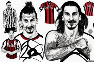 ibrahimovic with Milan Jersey tattoo idea
