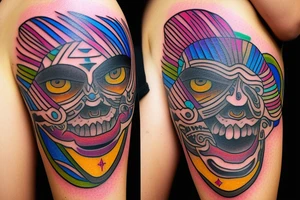 Third eye, full color spectrum with a witch doctor tattoo idea