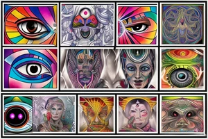 Third eye, full color spectrum with a witch doctor tattoo idea
