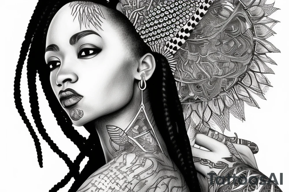 A black girl with ankh tattoo idea