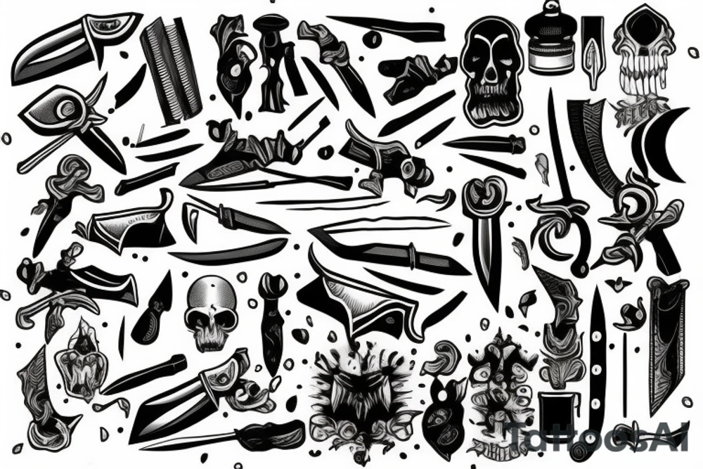 A knife stabbing through the skin tattoo idea