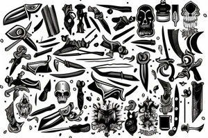 A knife stabbing through the skin tattoo idea