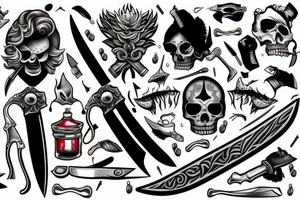 A knife stabbing through the skin tattoo idea