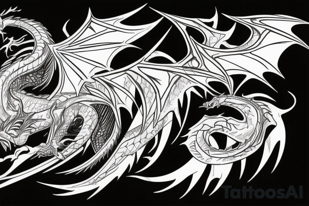 rotten dragon wings tattoo idea