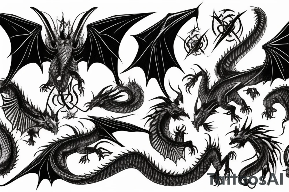 rotten dragon wings tattoo idea