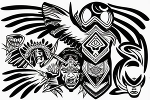 Cherokee hawk thunderbird tattoo idea
