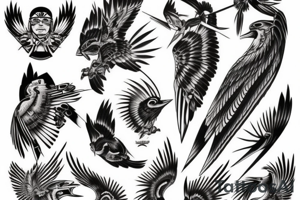 Cherokee hawk thunderbird tattoo idea