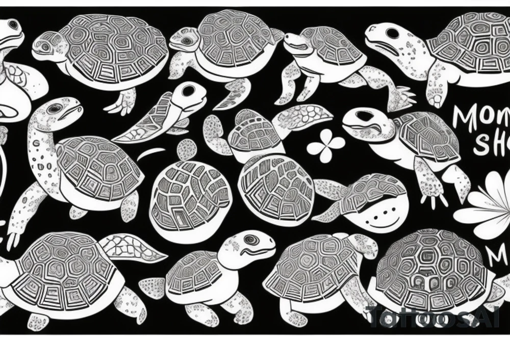 Tortoise with the shadow that says Mom tattoo idea