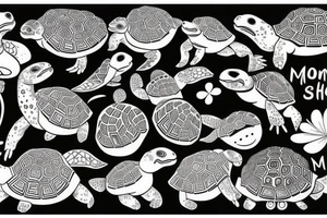 Tortoise with the shadow that says Mom tattoo idea