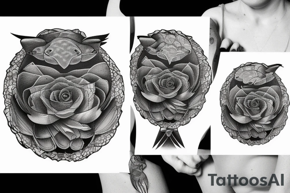 Tortoise with the shadow that says Mom tattoo idea