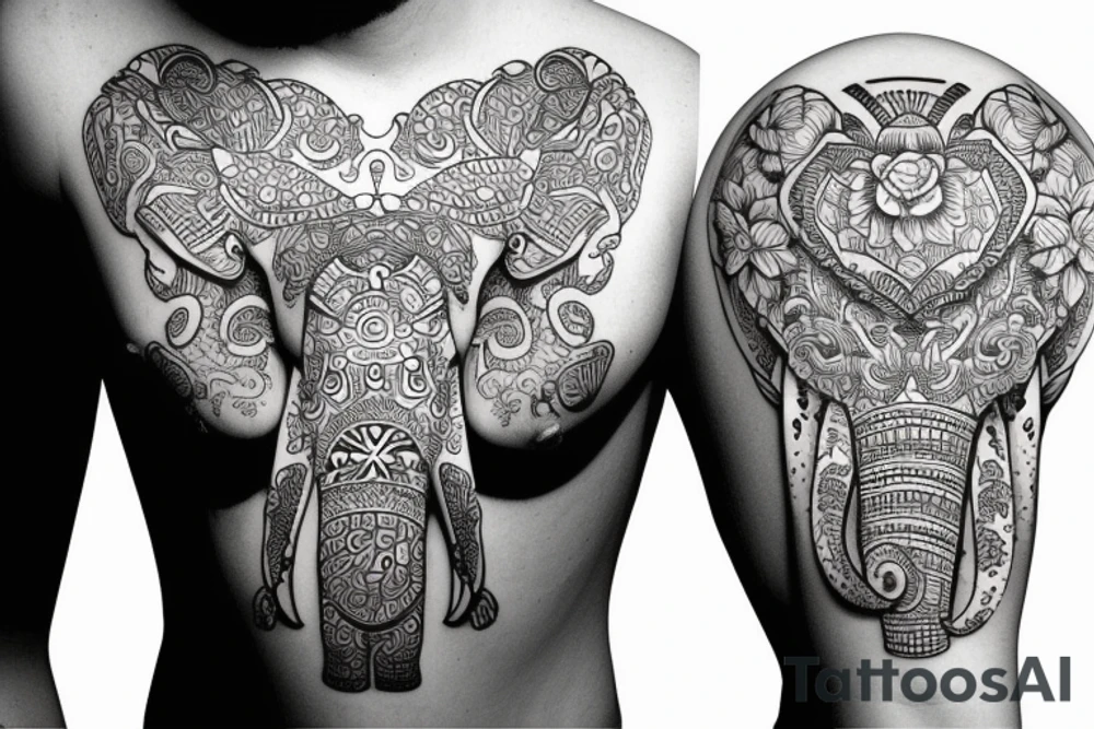 Tortoise with elephant tattoo idea