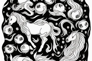 white pony tattoo idea