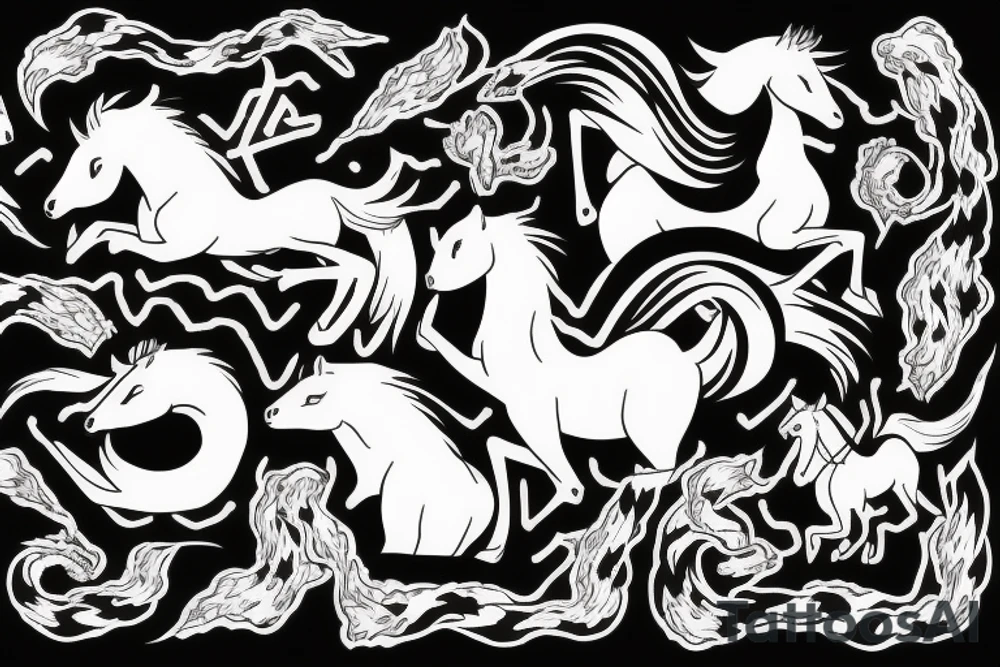 white pony tattoo idea