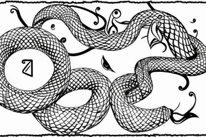 BRACELET DESIGN WITH snake climbing the raffia tree SYMBOL tattoo idea