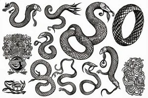 BRACELET DESIGN WITH snake climbing the raffia tree SYMBOL tattoo idea
