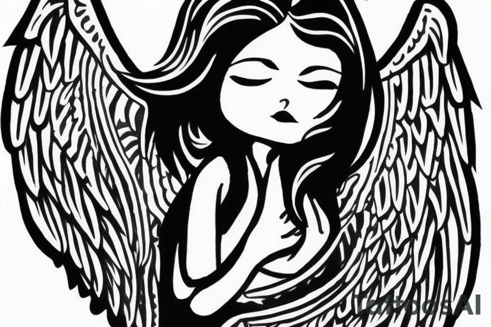 angel with ak tattoo idea