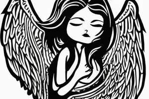angel with ak tattoo idea
